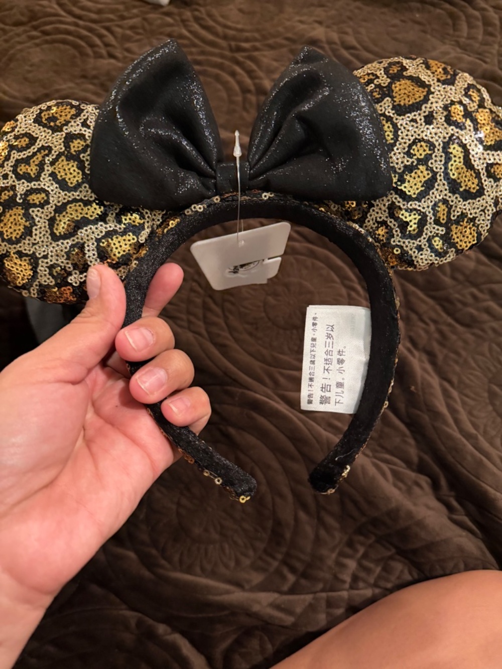 Leopard sequin loungefly Minnie backpack - Picture 4 of 4